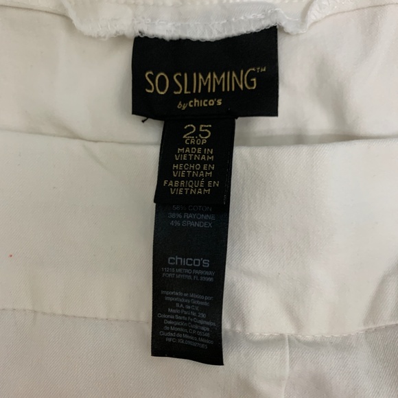 Chico's So Slimming 35 X 22 Sz 25 Crop Pants - Picture 3 of 3